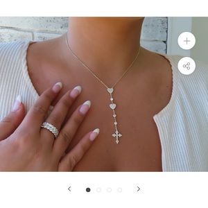 Shoppaige cross my heart lariat necklace